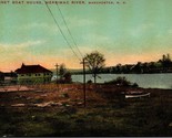 Signet Boat House Merrimac River Manchester NH New Hampshire UNP DB Post... - £7.91 GBP