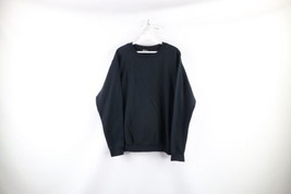 Vintage 90s Streetwear Mens Size Large Faded Blank Crewneck Sweatshirt Black - £39.52 GBP