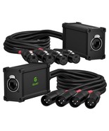 Gearit 4 Channel Snake (2Ft Breakout Cable), 1 Pair: 4 Xlr Male/4 Xlr Fe... - $129.90 CAD