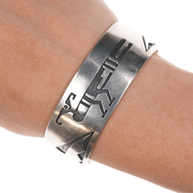 6.25&quot; Vintage Native American Overlay Sterling cuff braclet - $279.18