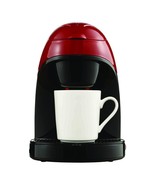 SINGLE SERVE ONE CUP COFFEE MAKER IN METALIC RED includes MUG and FILTER - $47.52 CAD