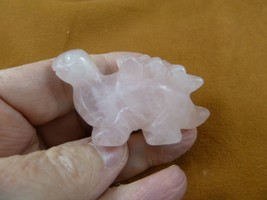 Y-DIN-ST-704 Rose Quartz Crystal Stegosaurus Dinosaur Gemstone Figurine Dino Gem - £18.37 GBP