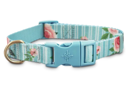 Good2Go Pink Rose Print Dog Collar in Blue Small - £11.47 GBP