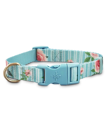 Good2Go Pink Rose Print Dog Collar in Blue Small - £11.32 GBP