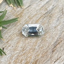 Natural White Sapphire | Emerald Cut | 6.42x3.90 mm | Unheated Untreated Gemston - £287.76 GBP