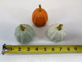 3 Littlle Ceramic Pumpkins Used - $8.86