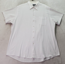 Covington Dress Shirt Mens Size 2XL White Cotton Short Sleeve Collar Button Down - £12.38 GBP