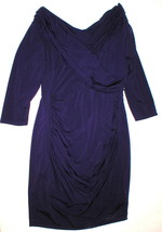 New NWT $150 Lane Bryant Womens Dress 18 Dark Purple Control Tech Nice Sleeves  - £23.73 GBP