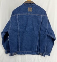 VTG Marlboro Man Country Store Blue Denim Jean Jacket Leather Collar Men... - £110.10 GBP