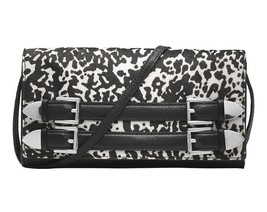 Michael Kors Robin Black &amp; White Leather Convertible Clutch &amp; Cross-body - $59.95