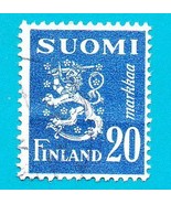 Finland Used Postage Stamp (1950) 20m Lion Rampart Scott # 296 - £1.56 GBP