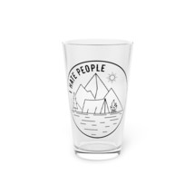 Personalized 16oz Pint Glass, Black and White Camping &#39;I Hate People&#39; De... - £22.69 GBP