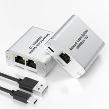 Ethernet Splitter 1 to 2 1000Mbps 2 Devices Simultaneously Networking Gi... - £31.64 GBP