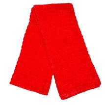 Scarf 83 x 8 Red Crochet Soft Warm Cozy - £6.99 GBP