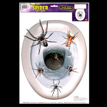 Gothic Halloween Prop-SPIDERS Toilet TOPPER-Tattoo Window Cling Decal Decoration - £4.53 GBP