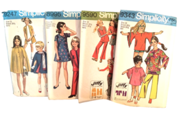 Lot of 4 Vintage  Simplicity Sewing Patterns Girls Size 10 Cape Pants Tops Short - £13.58 GBP