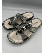 Alegria PIS-123 Womens Leather Thong Sandals Studs Size 40 Silver Black - $389.40 MXN