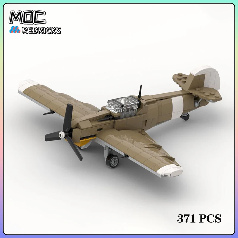 Military Warfare MOC Bf 109 F-4 Combat Weapons Building Block Model Bricks DIY - £44.15 GBP