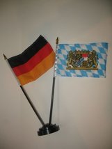 RFCO German Germany Bavaria Bavarian Lion Crest Flag 4&#39;&#39;x6&#39;&#39; Desk Set Black Base - £5.42 GBP