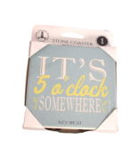 It&#39;s 5 O&#39;Clock Somewhere Key West Stone Coaster With Easel - $11.34