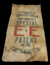 Antique Flour Sack Bag 36&quot;x20&quot; New York N.Y. Samuel Eckstein &amp; Son EE Vi... - £62.70 GBP