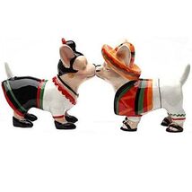Chi Chi Chi Chihuahua Kissing Ceramic Magnetic Salt and Pepper Shaker Set - $17.80