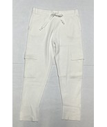 Zara Women’s Cargo Joggers Track Pants Pockets Cream Loungewear Small - $406.78 MXN