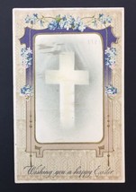 Antique Wishing You A Happy Easter Greeting Card Embossed Germany Posted... - £7.19 GBP