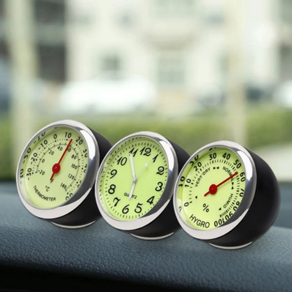 1/3pcs Car Luminous Clock Thermometer Hygrometer Auto Digital Watch Car - £13.05 GBP+