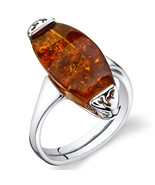 Sterling Silver Baltic Amber Gallery Ring - $89.99