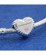 2020  Winter Release 925 Sterling Silver Goddaughter Heart Charm With En... - £13.76 GBP