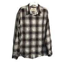 Urban Pipeline Men&#39;s Button Up Collared Shirt ~ Sz L ~White, Gray, Pink Plaid  - £14.15 GBP