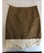 J.CREW Factory The Pencil Skirt Brown Tan Cream Wool Blend, Size 6, GUC - $15.38 CAD