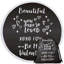 Romantic Love Quote Be My Valentine Round Beach Towel - $14.90+