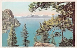 California ~ Lake Tahoe And Cave Rock~Depth 2000 FEET-1920-30 Photstint Postcard - £3.81 GBP