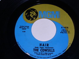 The Cowsills Hair What Is Happy 45 Rpm Record Vintage MGM Label - £15.17 GBP