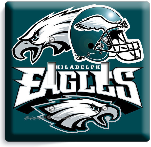 PHILADELPHIA EAGLES FOOTBALL DOUBLE LIGHT SWITCH WALL PLATE BOYS ROOM MAN CAVE