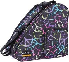 Holisogn Ice, Figure, Inline and Roller Skate Bags,, Peace &amp; Love Black ... - £35.24 GBP