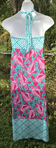 NWT Jr small Wm XL Maxi Halter Dress Seashells Nautical Turquoise Pink F... - £26.89 GBP