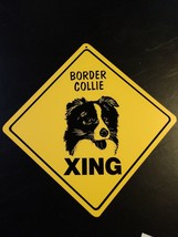 Border Collie Large 16 inches point to point Yellow Crossing Sign - £3.93 GBP