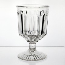 Hobbs Brockunier Triangular Prism Goblet, Antique Flint Glass c1860 EAPG 5 1/2&quot; - £23.98 GBP