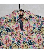 Cremieux Mens Dress Shirt Sz LT Premium Denim Floral Long Sleeve Flip Cuff - £34.46 GBP