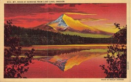 Mt Hood Sunrise From Lost Lake OREGON~1943 Military Free Post Postcard - £4.15 GBP