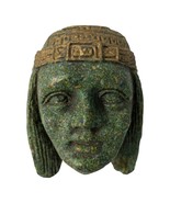 Vintage Mayan Aztec Revival Wall Plaque – Green Stone Composite Head Scu... - $785.14 MXN