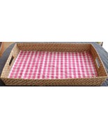 Vintage Woven Wicker Lined Basket - GREAT USEFUL ITEM - VGC - HANDY SIZE... - $47.37 CAD