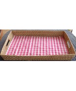 Vintage Woven Wicker Lined Basket - GREAT USEFUL ITEM - VGC - HANDY SIZE... - £27.25 GBP