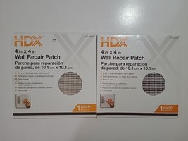 HDX 4 in. x 4 in. Drywall Repair Patch Steel Shrink-Resistant Paintable Lot Of 2 - £6.18 GBP