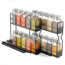 Pull Out Spice Rack Organizer With 20 Jars For Cabinet, Slide Out Season... - £61.37 GBP
