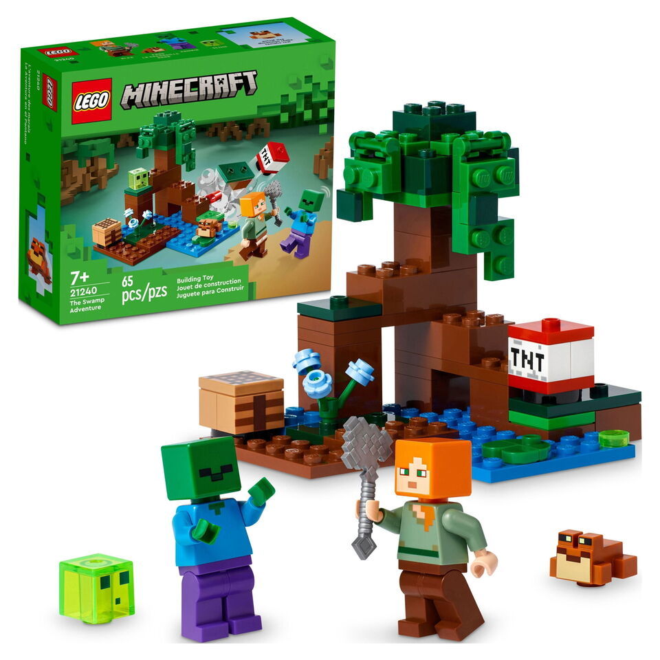 LEGO Minecraft the Swamp Adventure Set, Creative Toy with Crafting Table... - $31.38