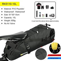 Rwalk Bike Waterproof Bicycle Saddle Bag Reflective Large Capacity Foldable Tail - £104.77 GBP